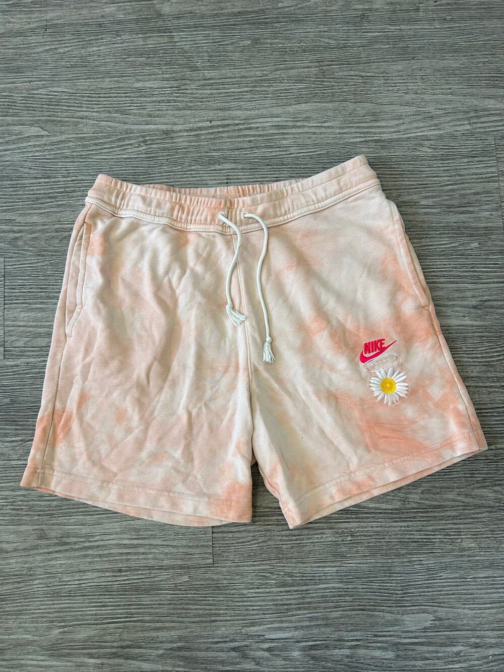 Nike Club Fleece Tie Dye Daisy Shorts Peach Orange From Beaverton With Love M